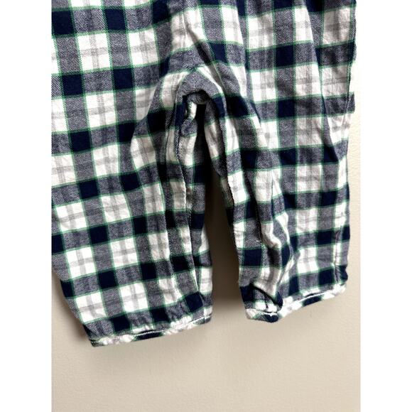 Janie & Jack Plaid Overalls Romper 3-6 Months Blue Green Baby Boy - Picture 6 of 7